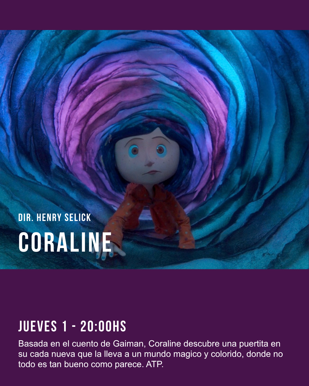 CINE OCULTO - Coraline 20hs