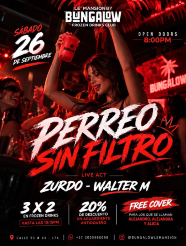 26 septiembre Perreo sin filtro