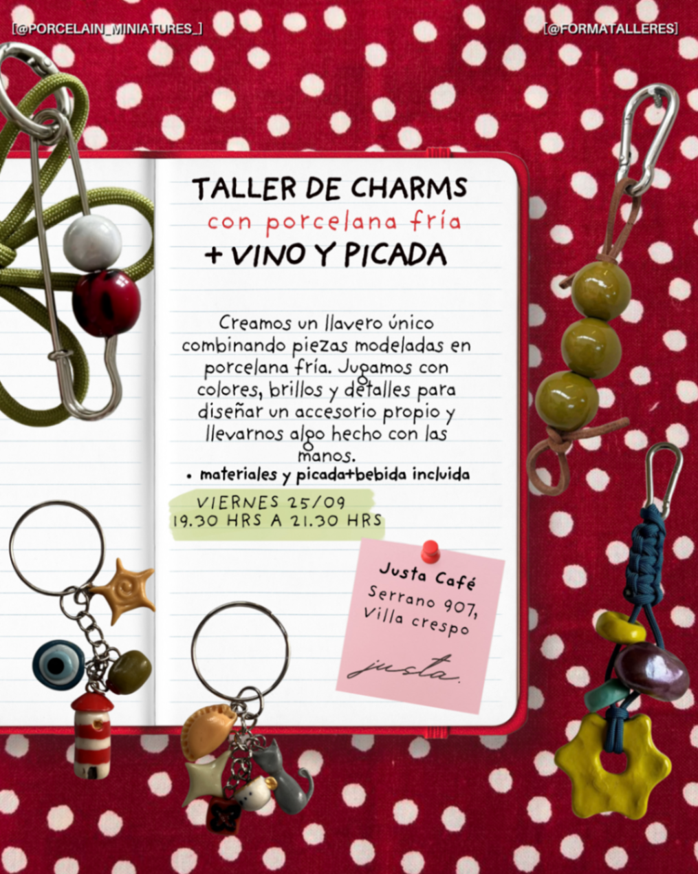 🫒 Taller de Charms - con porcelana fría
